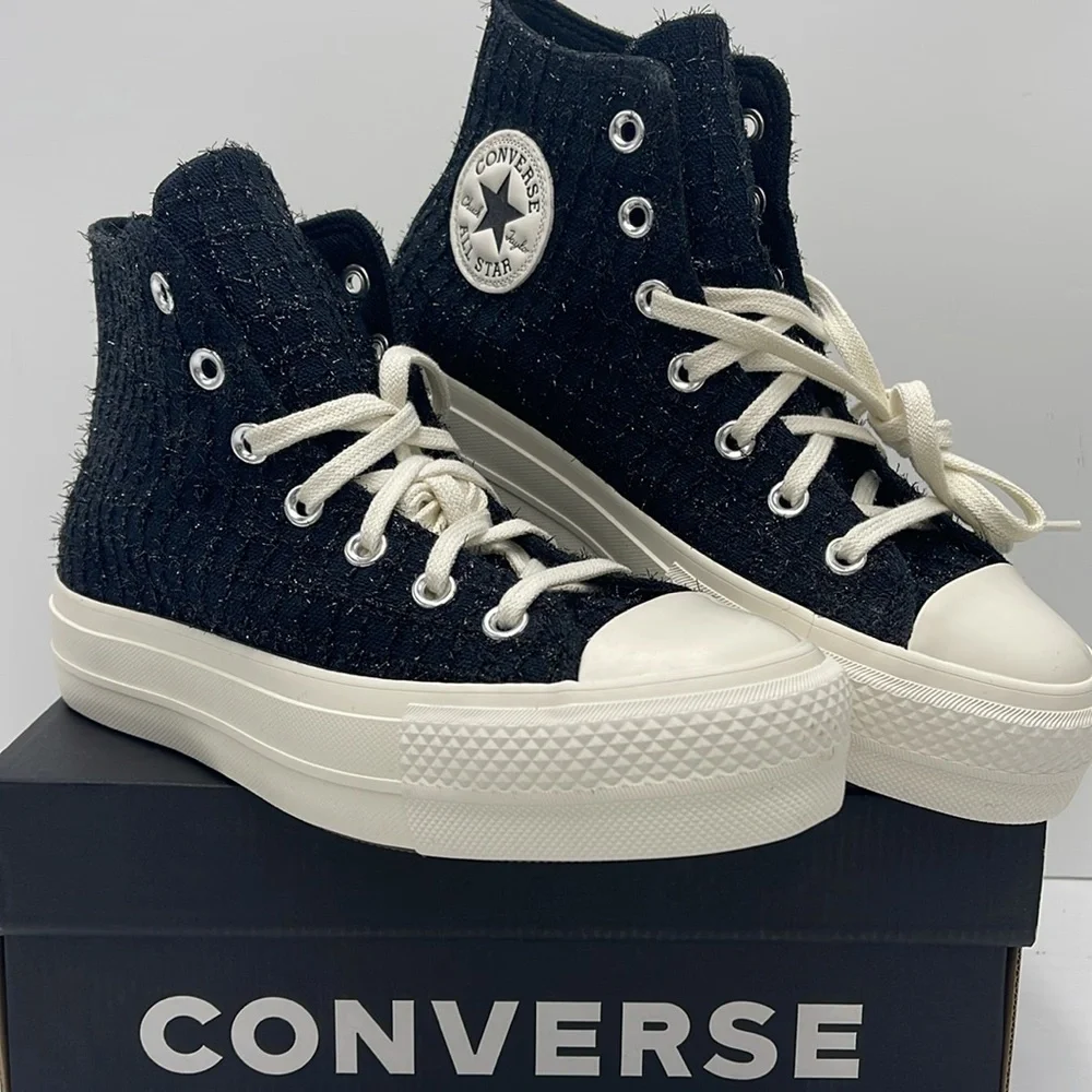 Converse WMNS CTAS LIFT HI BLACK/SILVER/EGRET A12740C Platforms Sneakers